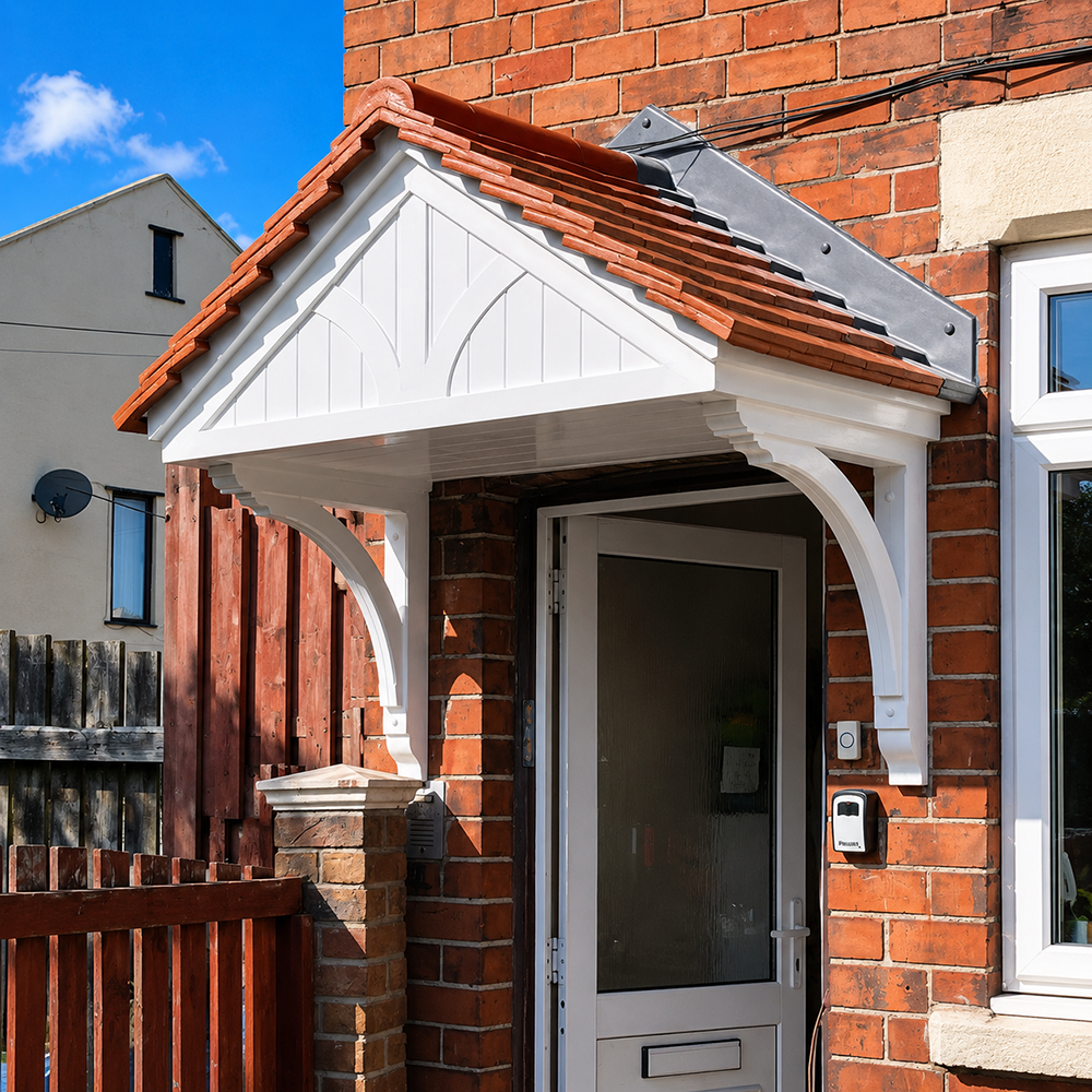 730mm Carisbrooke Fleur-de-Lys Over Door Canopy 1520mm includes 2x Brackets Image